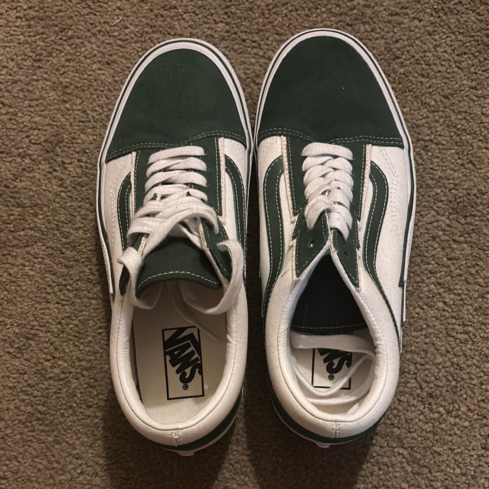 Vans Green and White Sneakers Classic Style